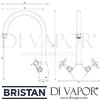 Bristan 1901 Easyfit Sink Mixer Kitchen Tap Dimensions